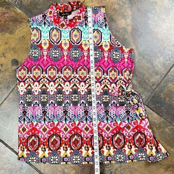 Melissa Paige Asymmetrical Turtleneck Side Buckle Sleeveless Blouse XL - Picture 6 of 10